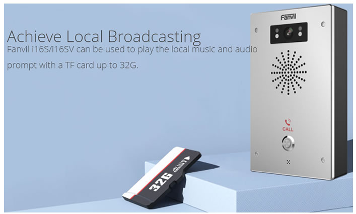 Fanvil i16SV tf card con messaggi preregistrati Fanvil i16SV tf card con messaggi preregistrati